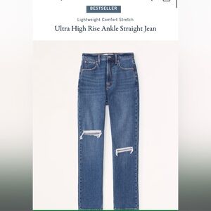 Abercrombie ankle straight ultra high rise
